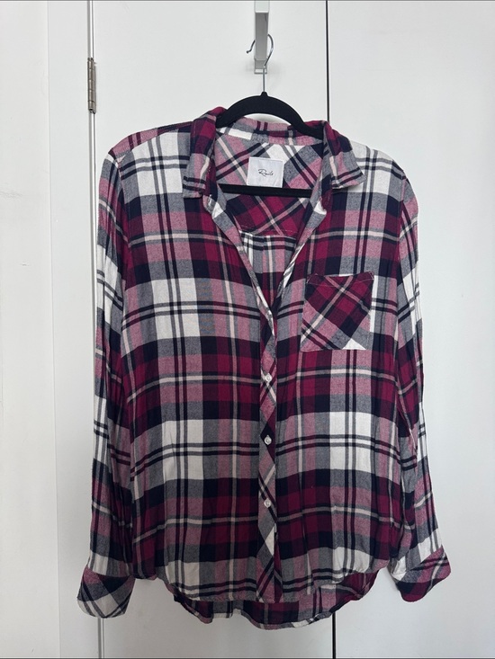 Rails Tops - Rails Burgundy, Black & White Plaid Button-Down Shirt